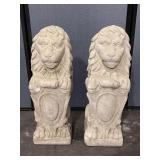 2 Lion Concrete Statues 29' Tall