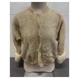Vintage Gold-Sequined Cardigan Size 42