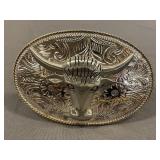 Nocona Style Longhorn Belt Buckle