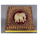 Thai Elephant Embroidered Velvet Throw Pillow Case