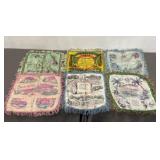 6 Vintage Souvenir Pillow Cases