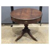Vintage Drum Table W/Drawer