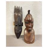 2 Vintage African Wooden Sculptures