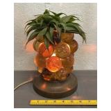 Vintage Amber Lucite Pineapple Lamp