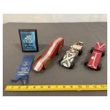Vintage Pinewood Derby Cars & Trophies