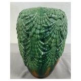Vintage Majolica Scallop Barbotine Vase