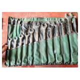 Open-End Wrenches in Green Roll-Up Pouch