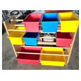 Multicolor Storage Organizer with Plastic Bins