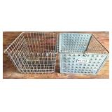 Metal Wire and Perforated Storage Baskets