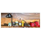 Workshop Items Including Light Bulbs and Oil