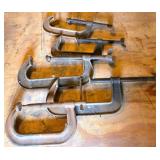 5 Vintage Metal C-Clamps