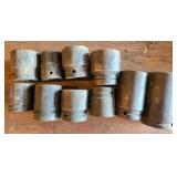 10 Vintage Metal Socket Tools