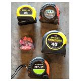 Five Assorted Tape Measures