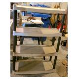 Plastic and Metal 4-Tier Shelving Unit