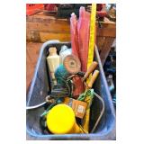 Tools and Miscellaneous Items in a Storage Bin