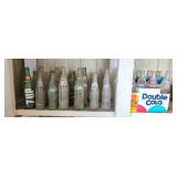 Vintage Soda Bottles, Including 7-Up and Pepsi