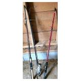 Three Fishing Rods and Reel Set