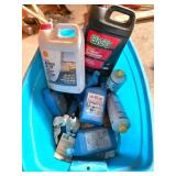 Automotive Oils and Fluids in Tub
