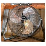 Industrial-Style Oscillating Floor Fan with Metal