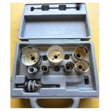 Hole Saw Set with Multiple Attachments and Case