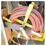 Wall-Mounted Hose Reel with Red Rubber Hose