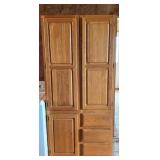 Wooden Storage Cabinets with Shelves and Drawers