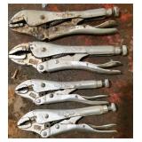Four Vise-Grip Locking Pliers