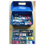 Blue Toy Car Storage Case with 24 Race Cars