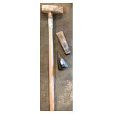 Wooden Sledgehammer with Wedge and Splitting Wedge