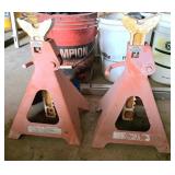 Two Heavy-Duty Adjustable Jack Stands