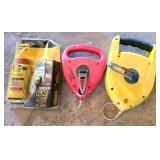 Three Chalk Line Tools with Accessories