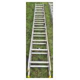 24ft Aluminum Extension Ladder with Yellow Safety