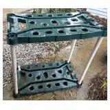Two-Shelf Green Plastic Utility Storage Rack