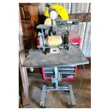 Bench Grinder on Adjustable Stand with Wheels