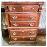 Wooden Five-Drawer Chest with Brass Handles