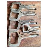 Vintage Locking C-Clamps with Adjustable Jaws
