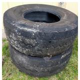 Two 425/65R22.5 Tires in Worn Condition