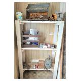 Metal Shelf With Contents Including Tools and Part