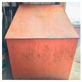 Large Wooden Storage Chest with Hinged Lid