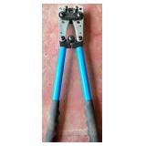 Battery Cable Clamp Crimping Tool with Blue Handle
