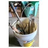 Bucket of Assorted Hand Tools and Metal Components