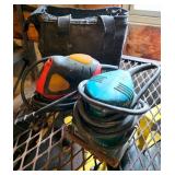 Two Electric Sanders with Carrying Bag