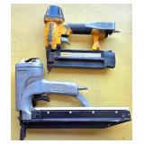 Two Pneumatic Nail Guns by Paslode and Dewalt