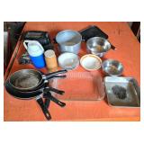 Kitchenware Including Pots, Pans, and Dishes