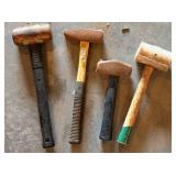 Four Assorted Hand Tools: Hammers and Mallet
