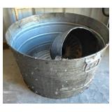 Metal Tub and Funnel with Rustic Wear