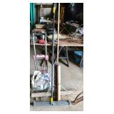 Floor Sweep and Two Brooms with Wooden Handle