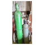 Welding Set with Oxygen and Acetylene Tanks on Car