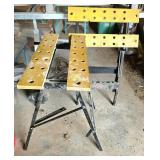 Yellow Collapsible Workbench with Black Metal Fram