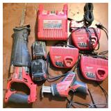 Milwaukee M18 Power Tools Lot with Chargers and Ba